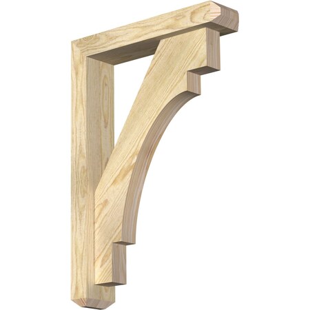 Ekena Millwork Merced Craftsman Rough Sawn Bracket w/ Offset Brace, Douglas Fir, 4"W x 18"D x 26"H BKT0402X18X26MRC04RDF